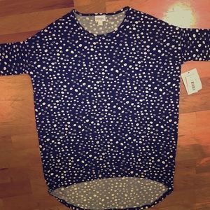 XXS LULAROE IRMA in black and white polkadots